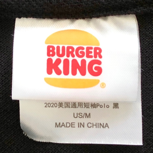 Burger King, Polo Shirt, Adult Unisex M Black Short Sleeve Logo Employee Uniform - Picture 8 of 12